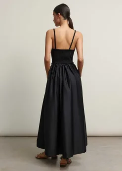 Clearance ME+EM Seam Detail Mixed Media Maxi Dress Black