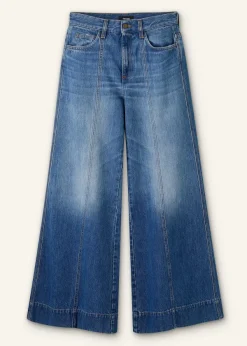 Sale ME+EM Seam Front Wide-Leg Flare Jean Mid Wash