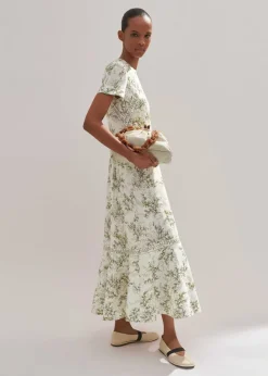 Hot ME+EM Shadow Berry Print Maxi Dress Light Cream/Green/Multi