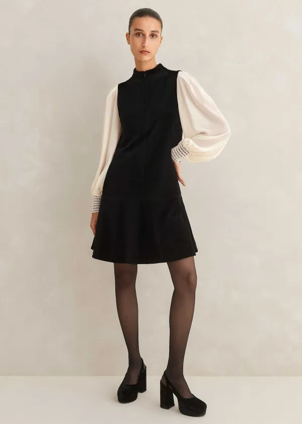 Hot ME+EM Sheer Sleeve Crew Neck Layering Top Cream