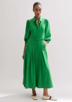 ME+EM Shirt Maxi Dress Spring Green