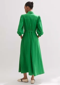 ME+EM Shirt Maxi Dress Spring Green