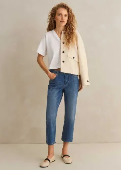 Sale ME+EM Short Authentic Slim Crop Jean Blue Wash