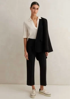Hot ME+EM Short Length Slim Crop Forever Trouser Black