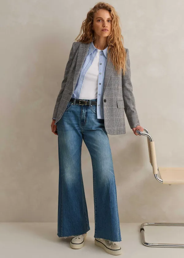 Clearance ME+EM Short Length Split Seam Flare Jean Blue