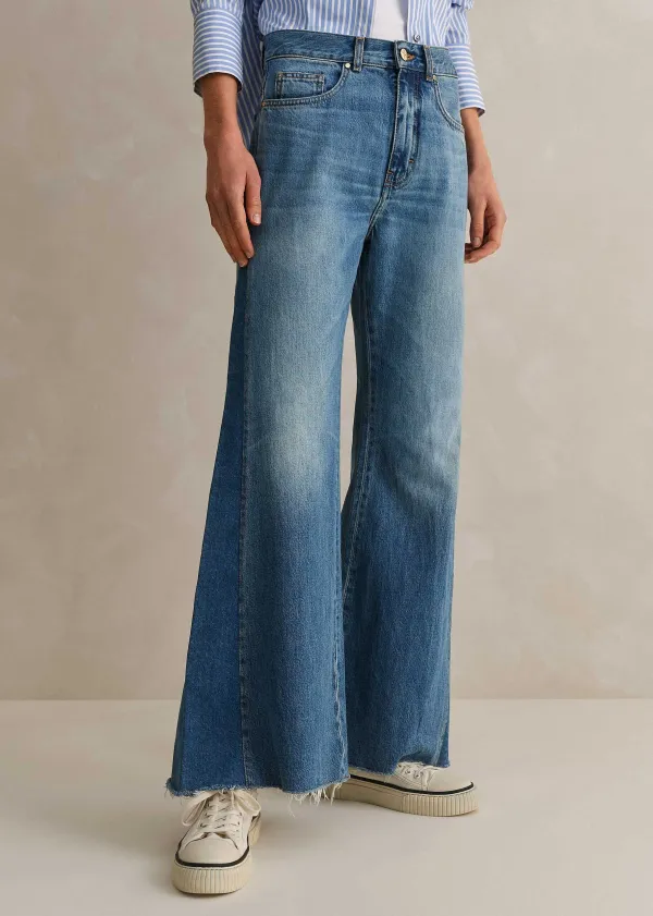 Clearance ME+EM Short Length Split Seam Flare Jean Blue