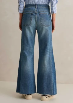 Clearance ME+EM Short Length Split Seam Flare Jean Blue