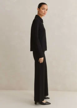 Online ME+EM Short Travel Tailoring Kick Flare Trouser Co-Ord Black