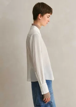Hot ME+EM Silk Cotton Layering Shirt Cream
