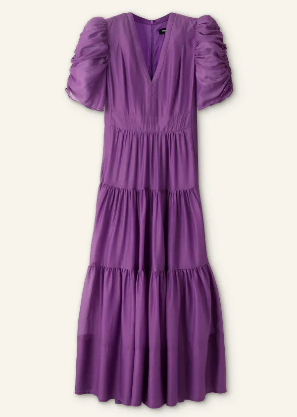 Discount ME+EM Silk Cotton Maxi Dress Summer Purple