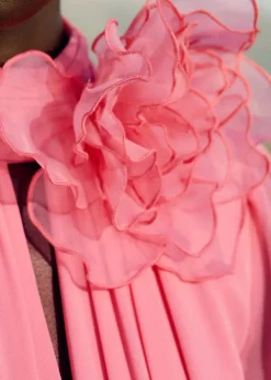 Online ME+EM Silk Full-Length Dress With Corsage + Belt Perfect Pink