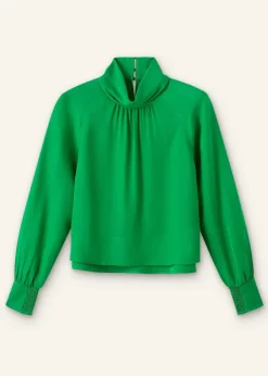 Online ME+EM Silk High Neck Raglan Sleeve Top Spring Green