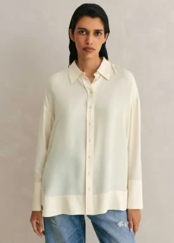 New ME+EM Silk Oversized Shirt Light Cream
