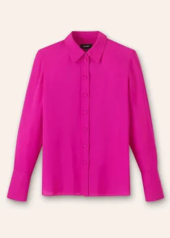 ME+EM Silk Pop Colour Shirt Electric Pink