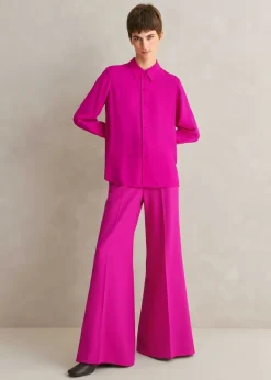 ME+EM Silk Pop Colour Shirt Electric Pink