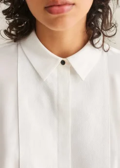 Sale ME+EM Silk Tux Shirt Soft White