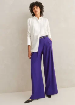 Sale ME+EM Silk Tux Shirt Soft White