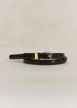 Best ME+EM Skinny Smooth Leather Belt Black