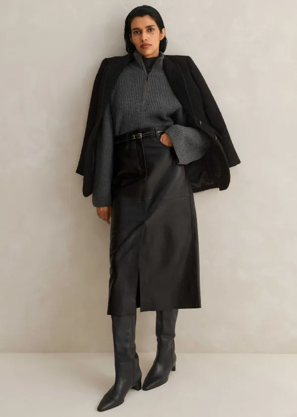 Best ME+EM Skinny Smooth Leather Belt Black