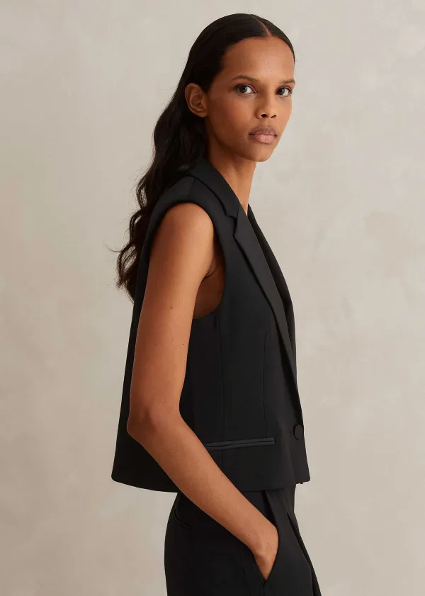 Clearance ME+EM Sleeveless Tux Jacket Black