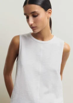 New ME+EM Slub Crew Neck Swing Vest Fresh White