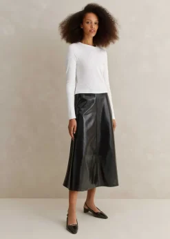New ME+EM Slub Jersey Crop Crew Neck Top Bright White