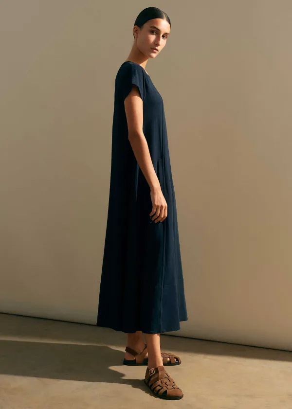 Best ME+EM Slub Jersey Midi Swing Dress Navy