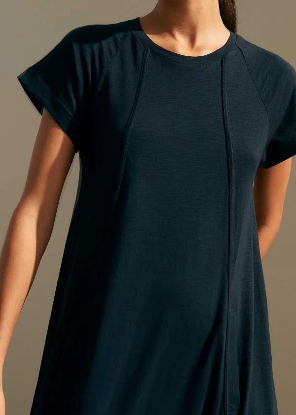 Best ME+EM Slub Jersey Midi Swing Dress Navy