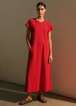 New ME+EM Slub Jersey Midi Swing Dress