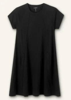 Clearance ME+EM Slub Jersey Raglan Seam Short Swing Dress Black