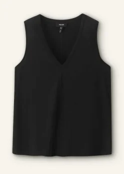 New ME+EM Slub V-Neck Swing Vest Black