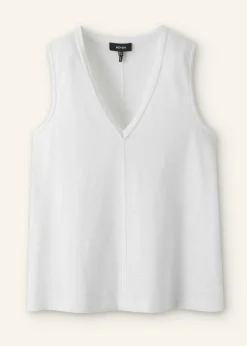 Clearance ME+EM Slub V-Neck Swing Vest Fresh White