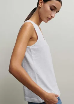 Clearance ME+EM Slub V-Neck Swing Vest Fresh White