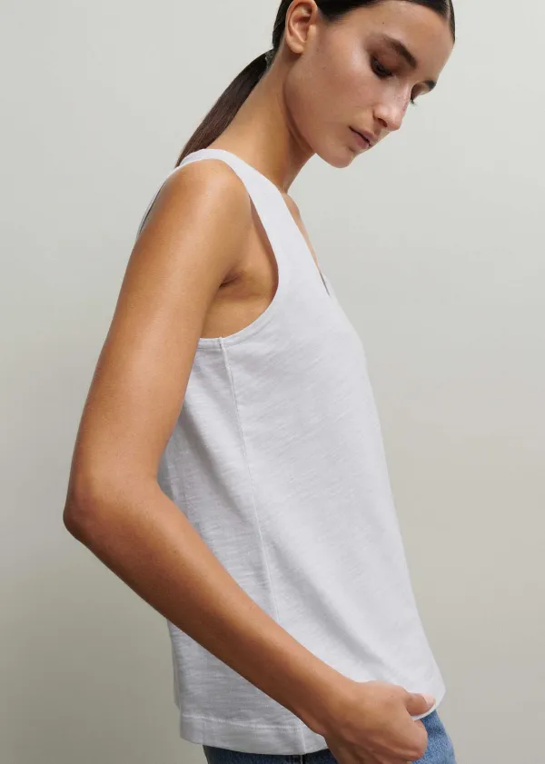 Clearance ME+EM Slub V-Neck Swing Vest Fresh White