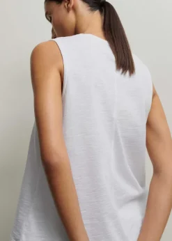 Clearance ME+EM Slub V-Neck Swing Vest Fresh White
