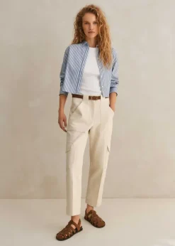 Discount ME+EM Smart Cargo Slim Crop Trouser Cream