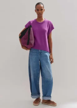 Online ME+EM Soft Raffia Tote Purple/Black