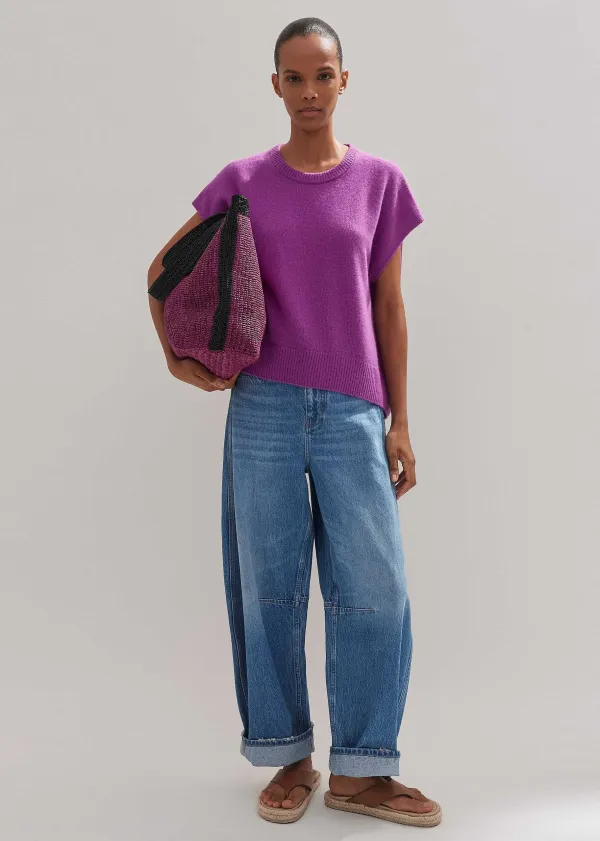 Online ME+EM Soft Raffia Tote Purple/Black