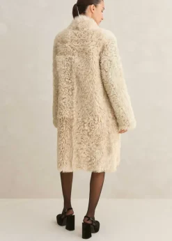 Hot ME+EM Statement Shearling Coat Cream