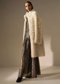 Hot ME+EM Statement Shearling Coat Cream