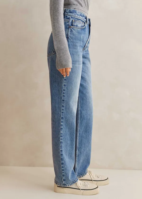 Online ME+EM Straight Full-Length Jean Light Blue