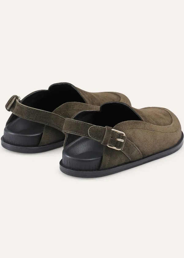 Sale ME+EM Suede Clog Khaki