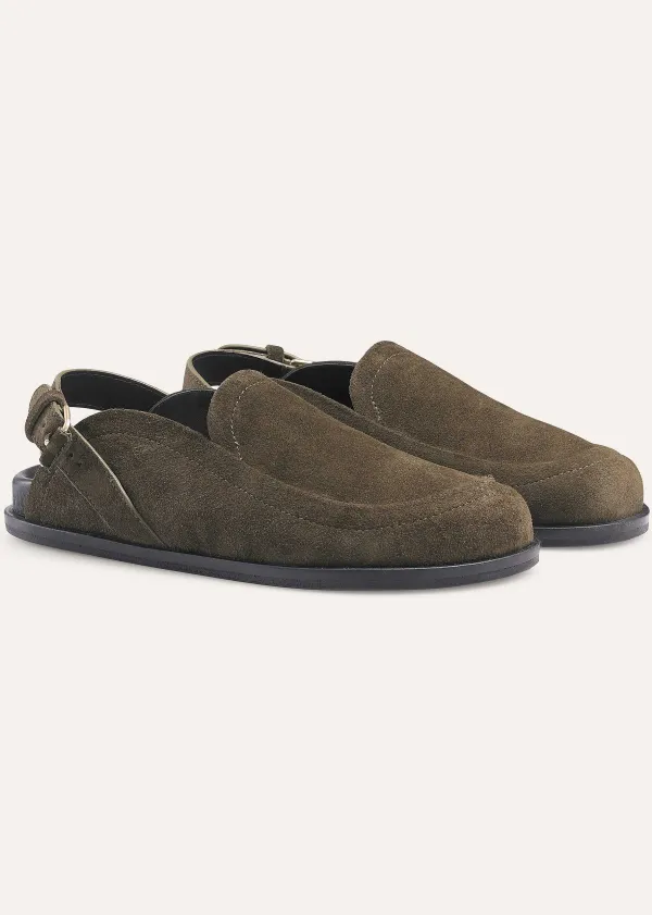 Sale ME+EM Suede Clog Khaki