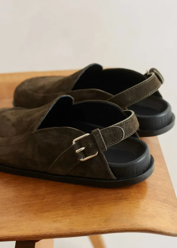 Sale ME+EM Suede Clog Khaki