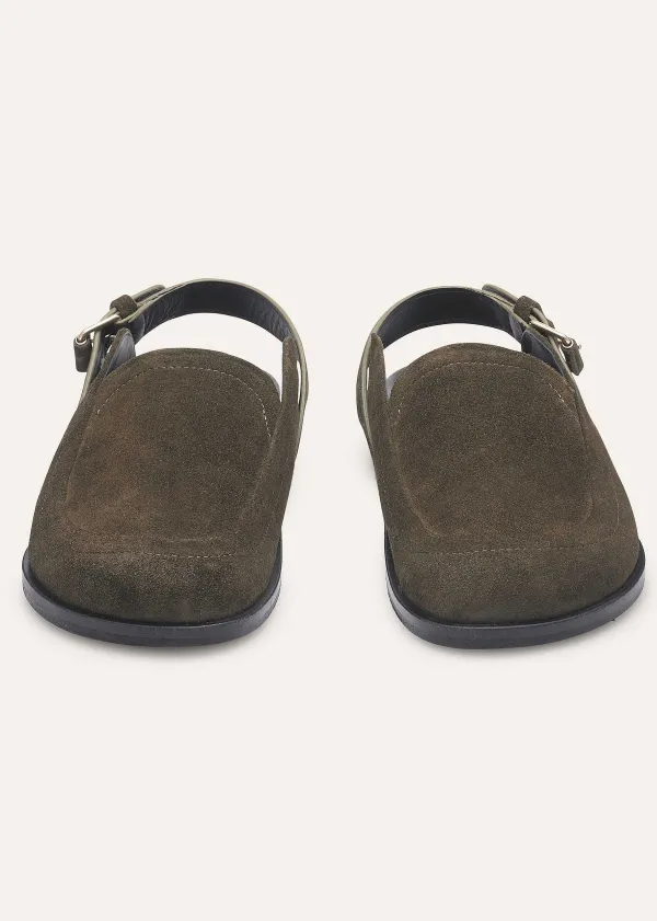 Sale ME+EM Suede Clog Khaki