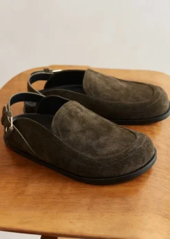 Sale ME+EM Suede Clog Khaki