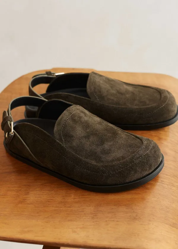 Sale ME+EM Suede Clog Khaki