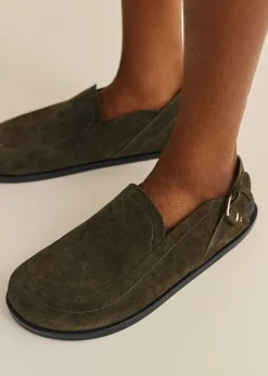 Sale ME+EM Suede Clog Khaki