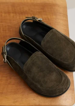 Sale ME+EM Suede Clog Khaki