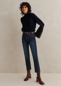 Sale ME+EM Super Slim Crop Jean Authentic Dark Blue Wash